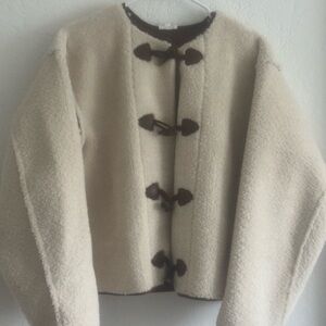 Splendid Cream and Brown Teddy Jacket